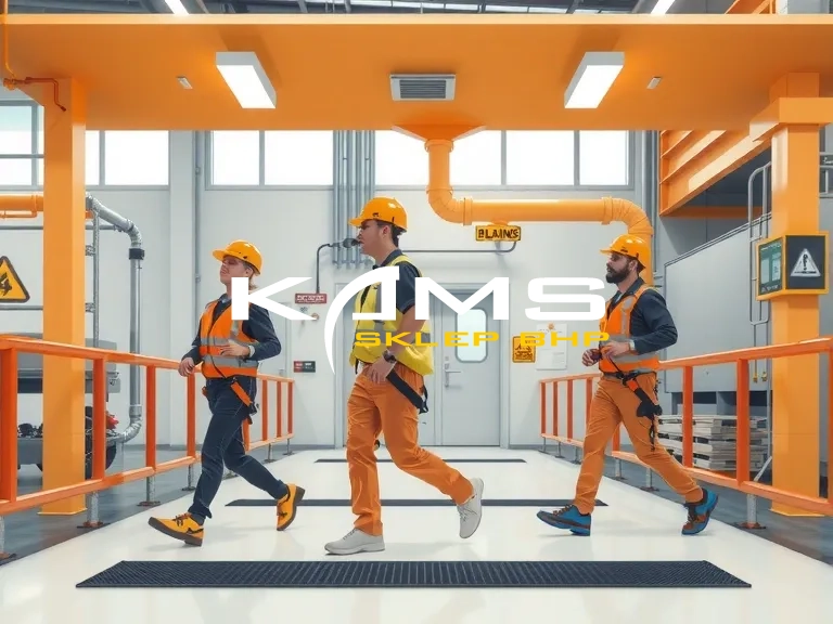 bezpieczeństwo pracy, upadki, zapobieganie upadkom, odzież ochronna, bezpieczne miejsce pracy, maty antypoślizgowe, szelki be